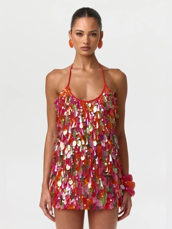 naked wardrobe Dresses & Skirts - Naked Wardrobe Sequin Halter Mini Dress